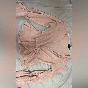 Prettylittlething blouse shirt in pink size 2